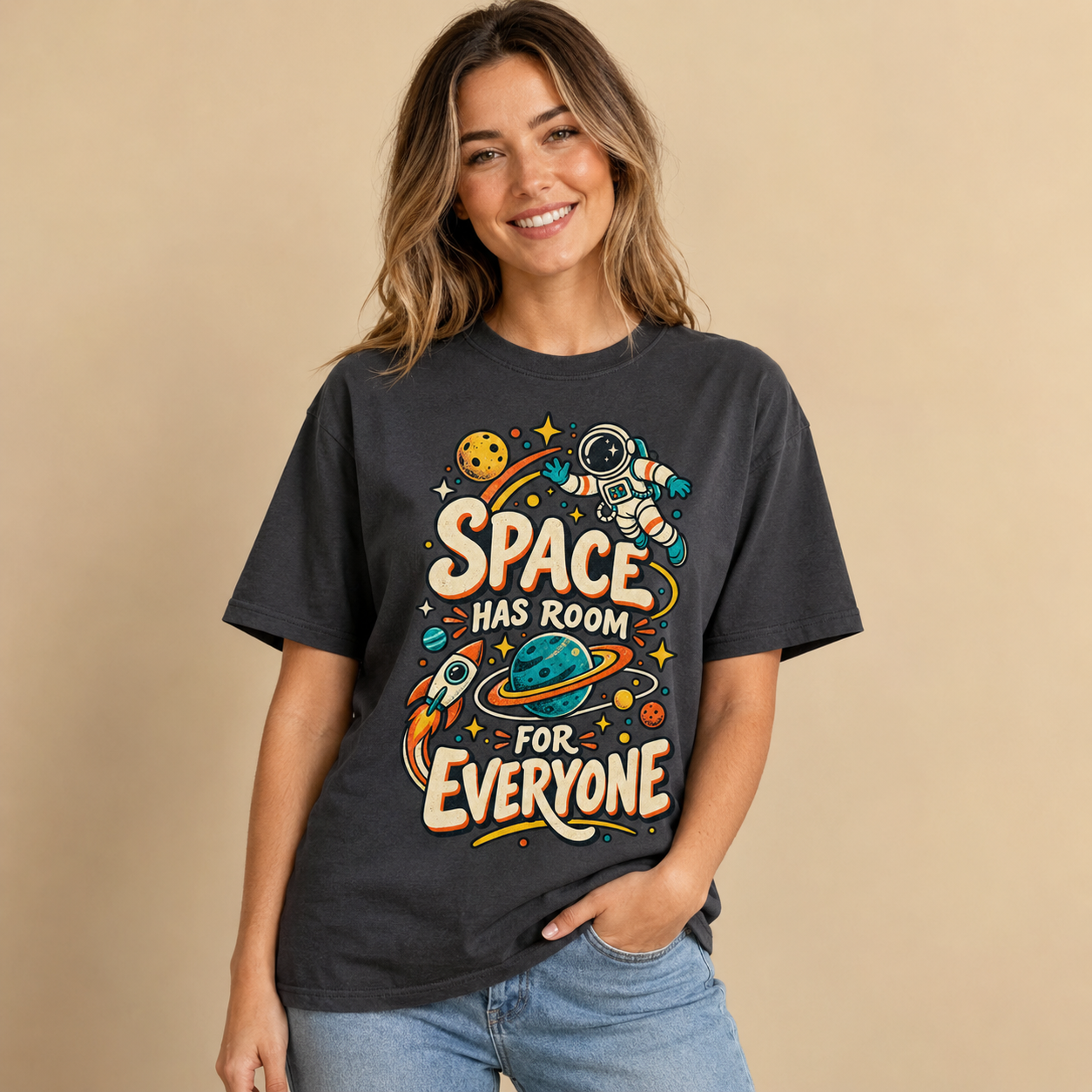 Space Was Made For Everyone Unisex Heavy Cotton Tee - Gildan 5000