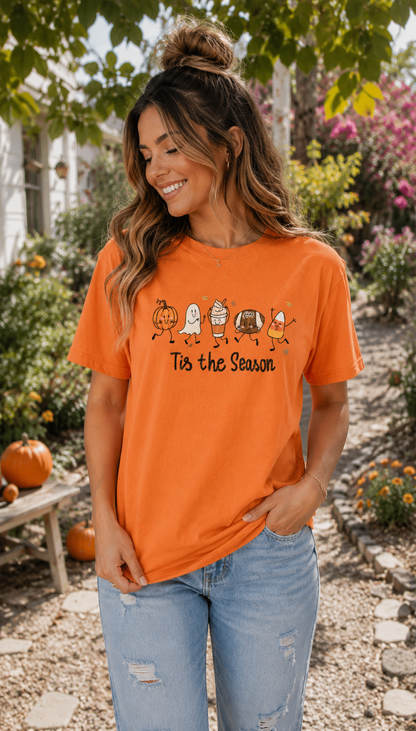 Tis the Season Cute Fall Characters T-Shirt