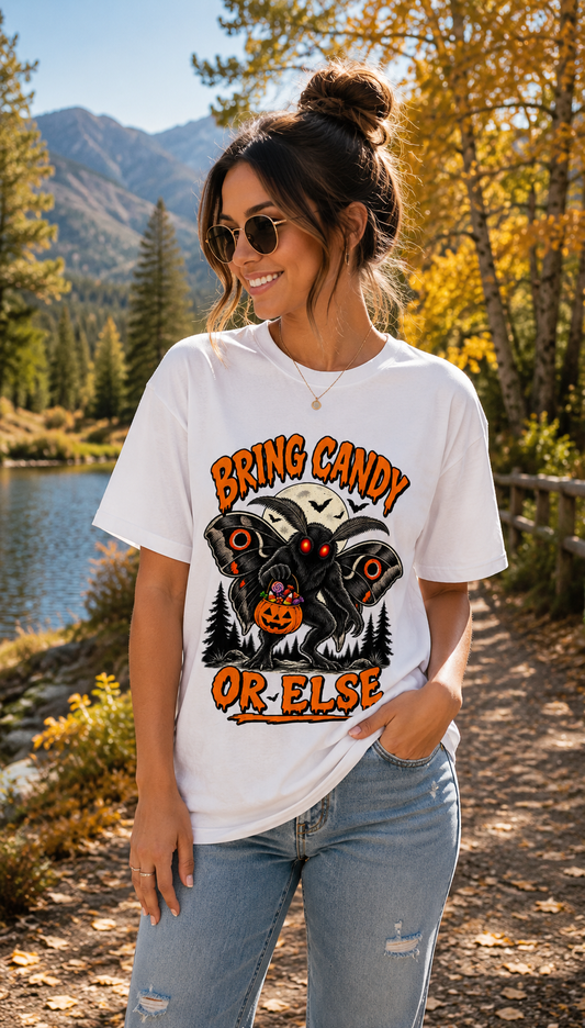 Bring Candy or Else Mothman Halloween T-Shirt