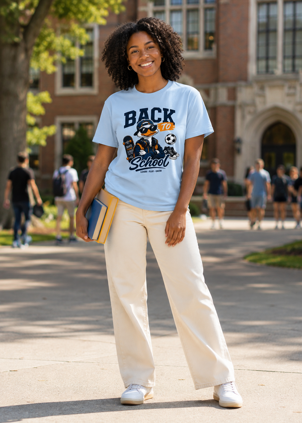 Back to School Duck T-Shirt, Cool Skateboard Graphic Tee, First Day of School Shirt, Unisex Gildan 5000