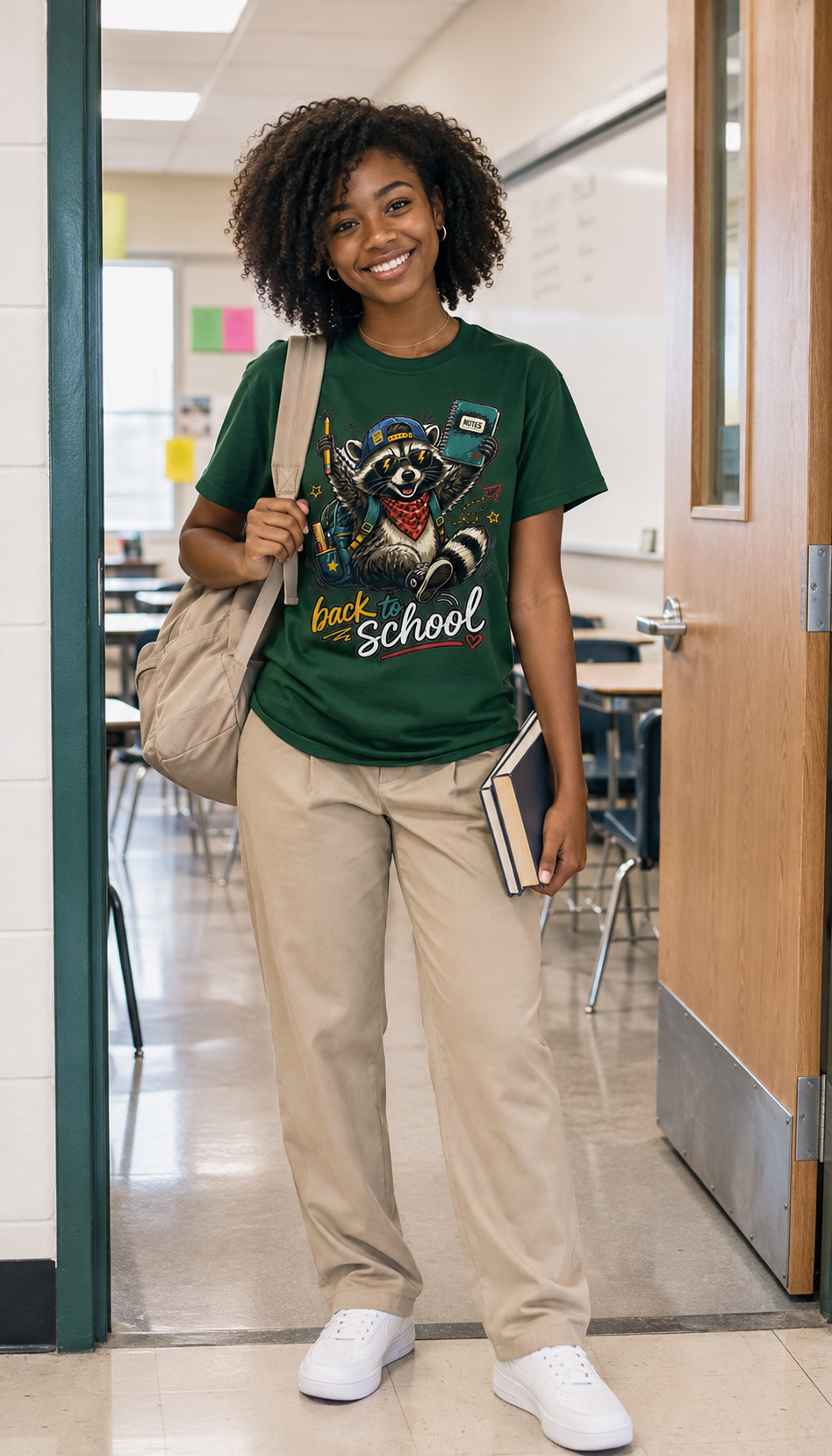 Back to School Raccoon Graphic T-Shirt, Funny Student & Teacher Shirt, Gildan 5000 Unisex Tee