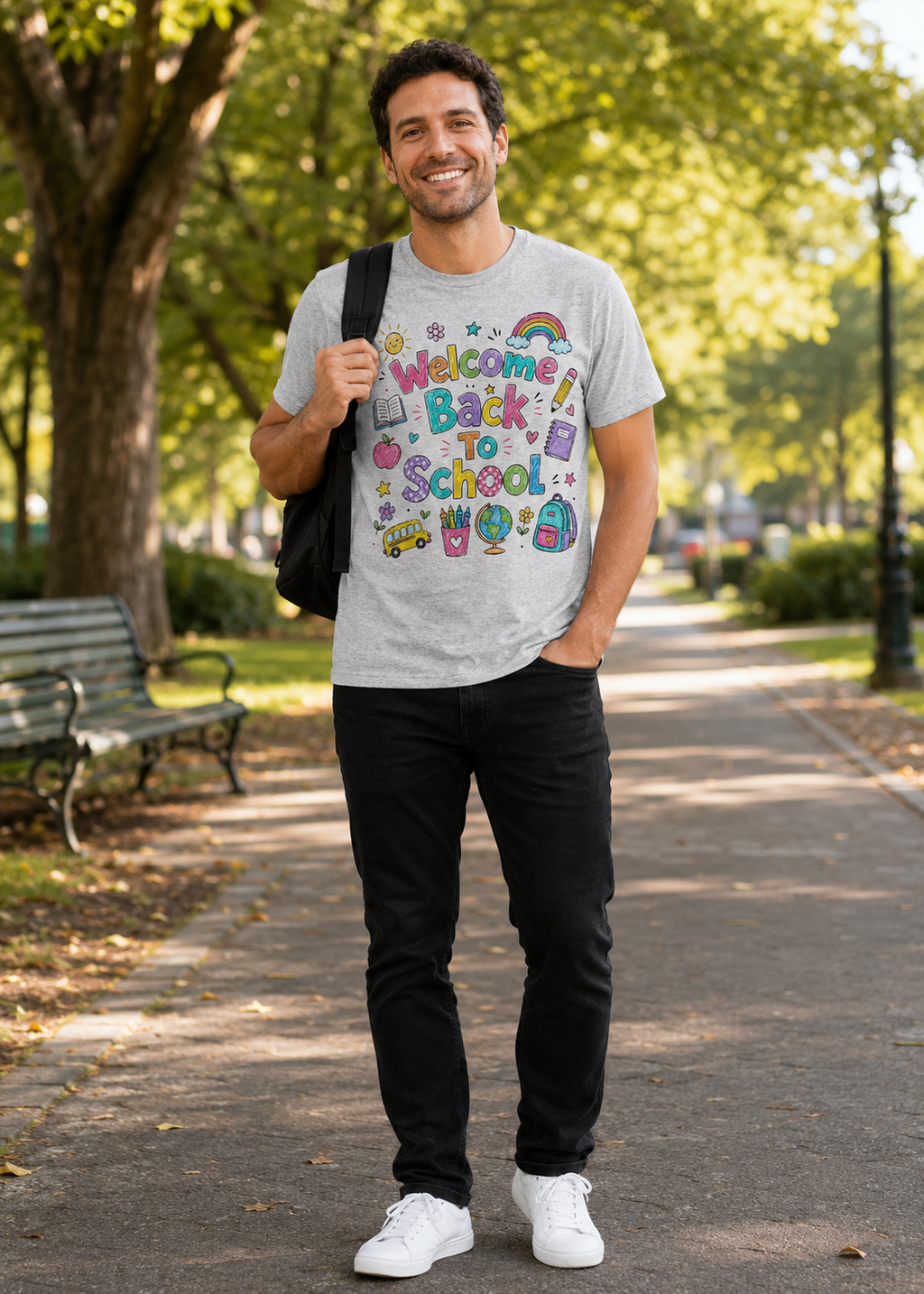 Welcome Back to School Colorful Graphic T-Shirt, Teacher Student First Day Shirt, Gildan 5000 Unisex Tee