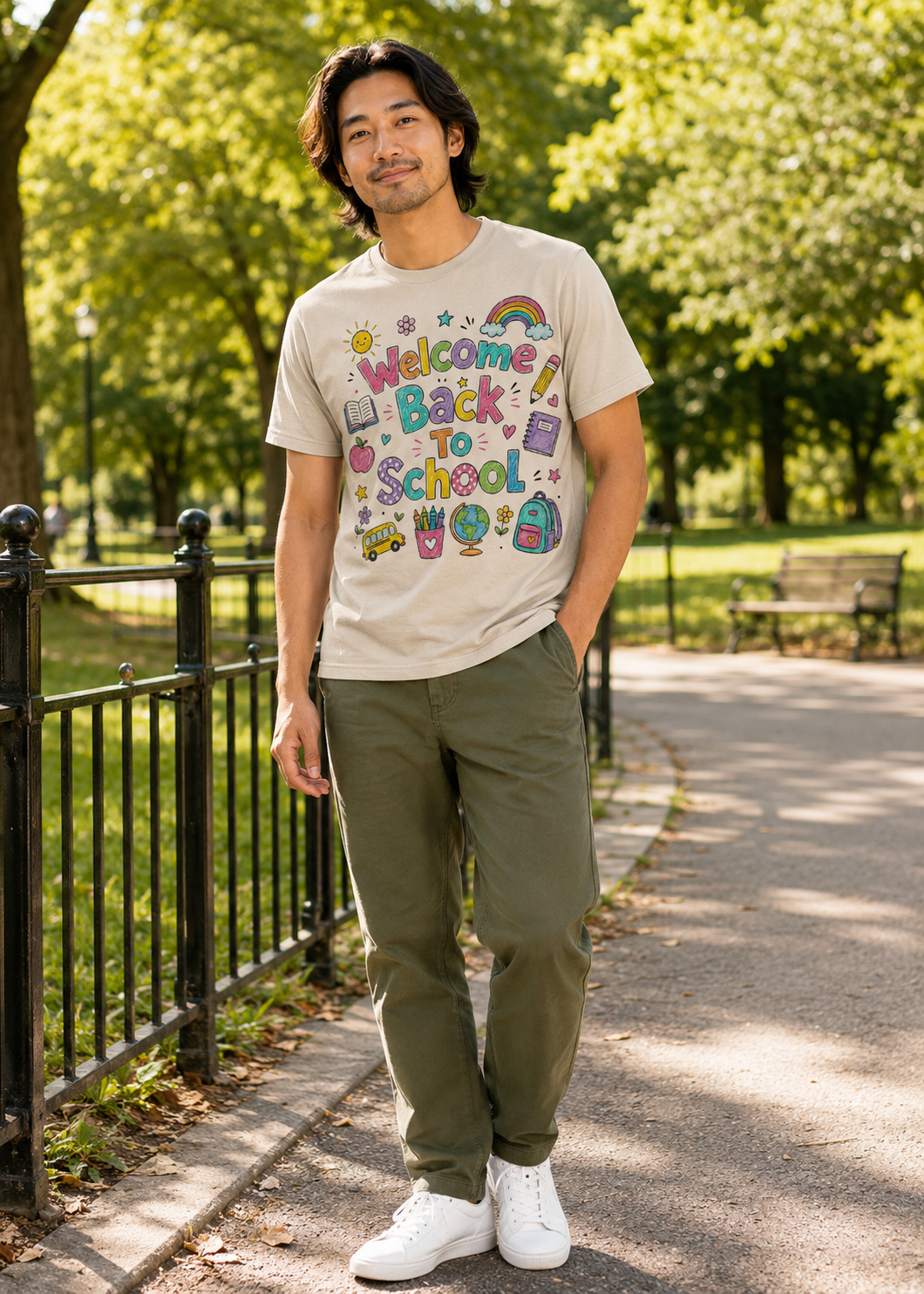 Welcome Back to School Colorful Graphic T-Shirt, Teacher Student First Day Shirt, Gildan 5000 Unisex Tee