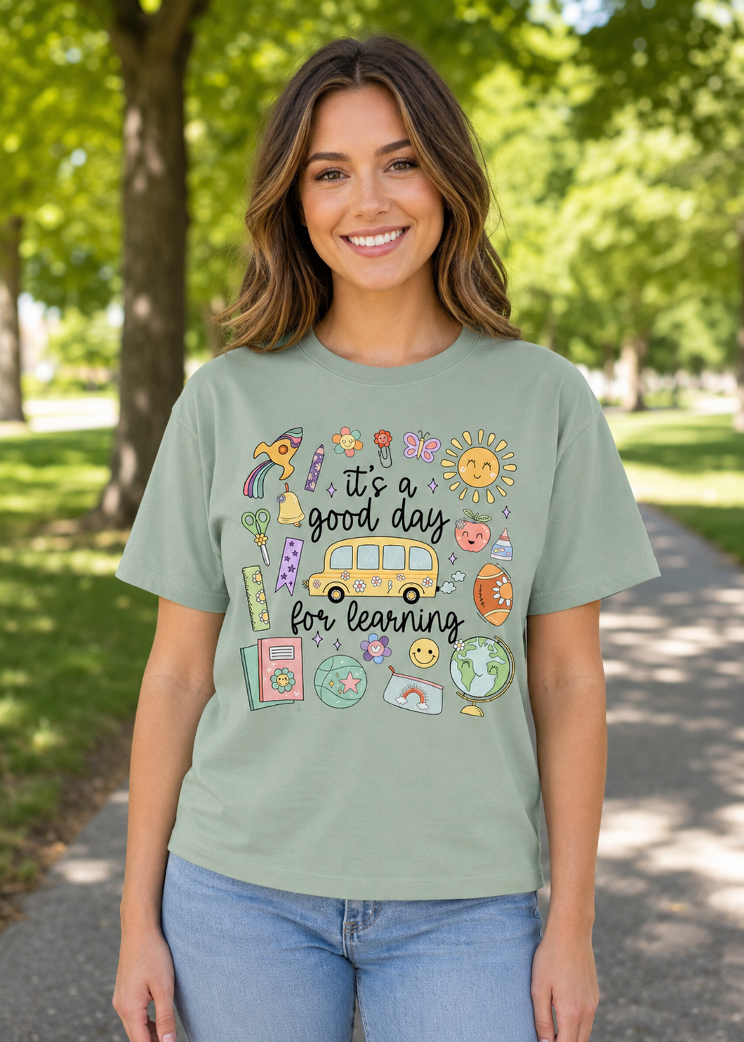 It’s a Good Day for Learning T-Shirt, Cute Teacher Back to School Shirt, Gildan 5000 Unisex Graphic Tee