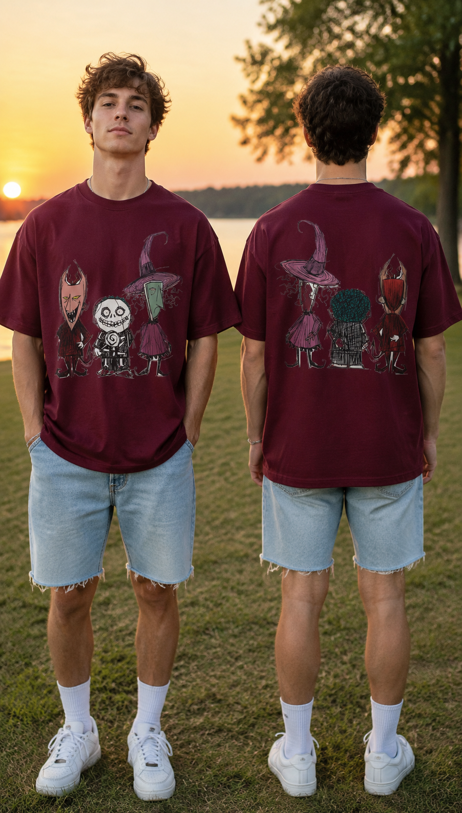 Spooky Halloween Trio Front & Back T-Shirt – Gildan 5000