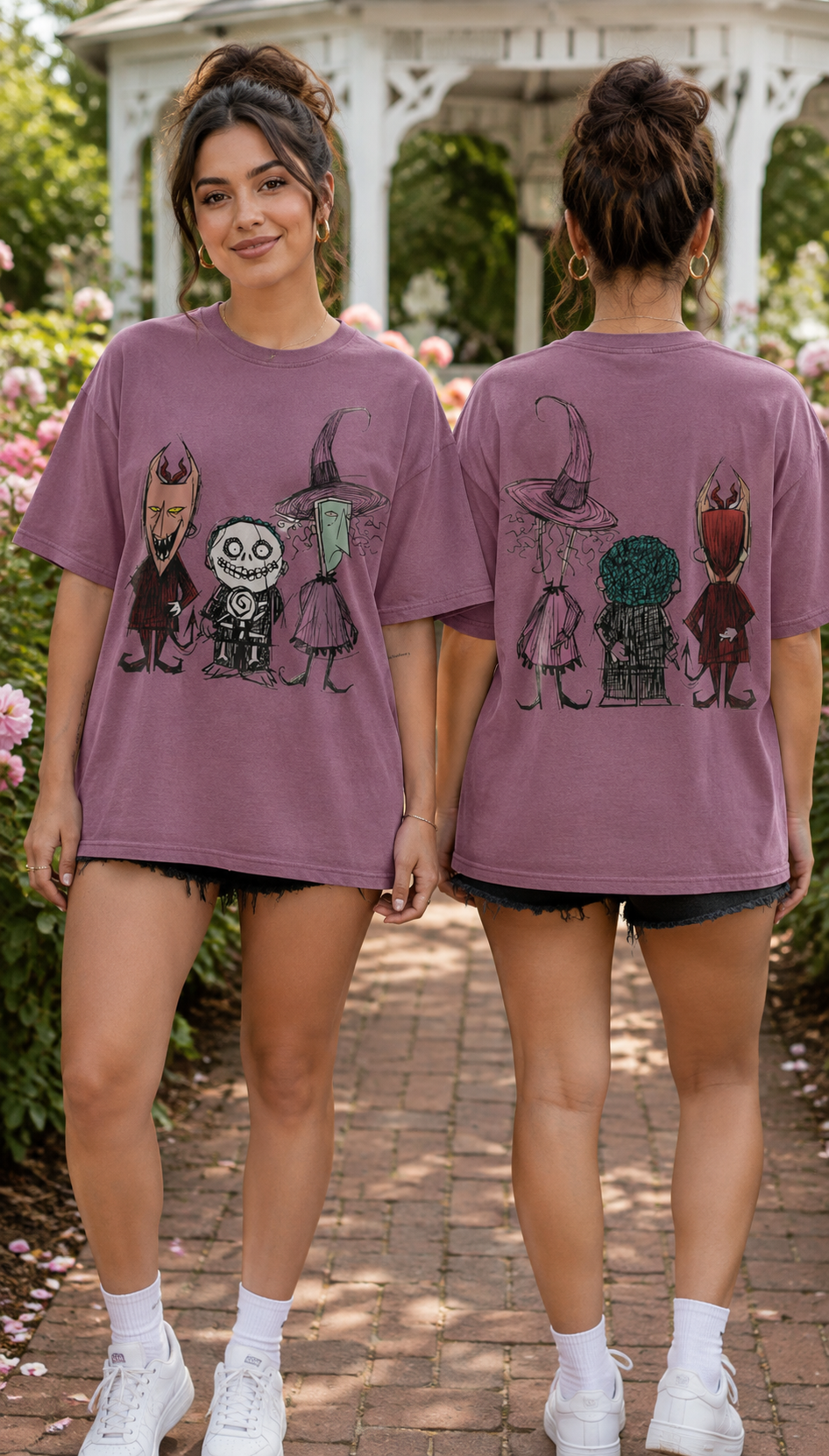 Spooky Halloween Trio Front & Back T-Shirt – Gildan 5000