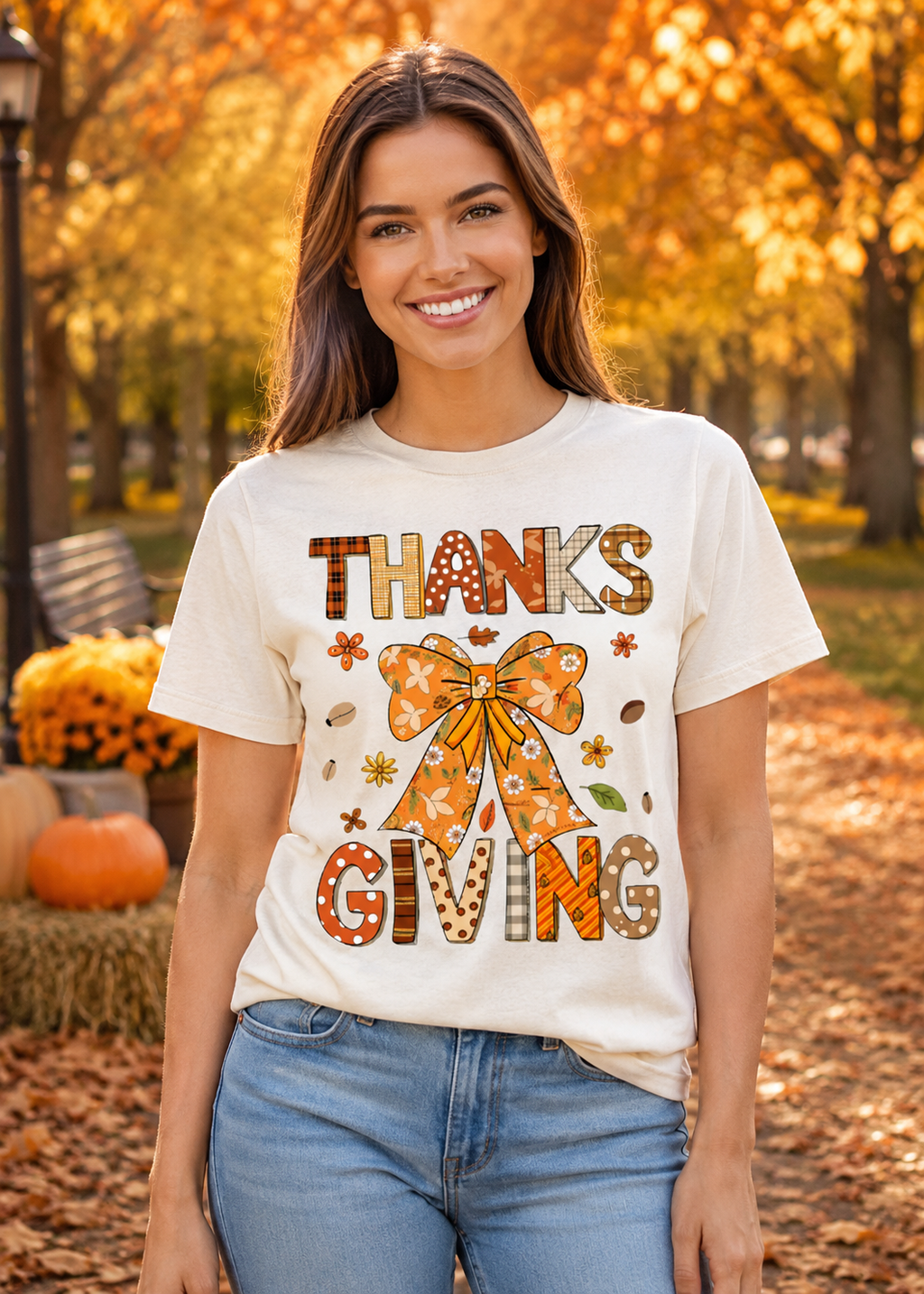 Thanks Giving Bow T-Shirt – Gildan 5000