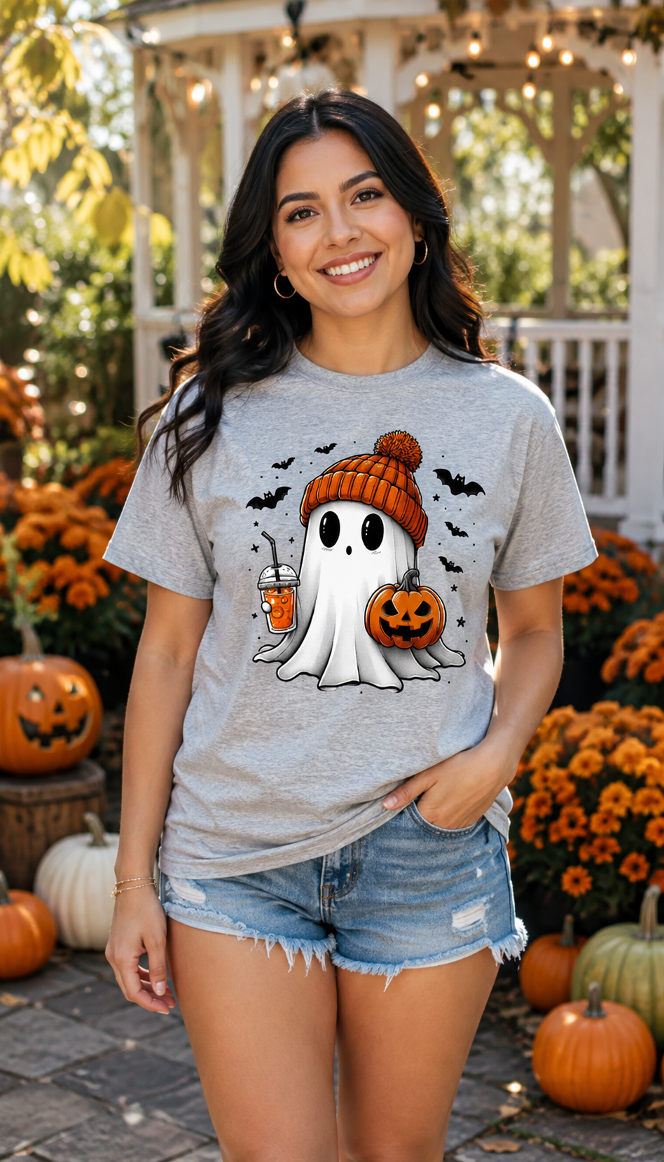 Cozy Ghost Halloween T-Shirt – Gildan 5000