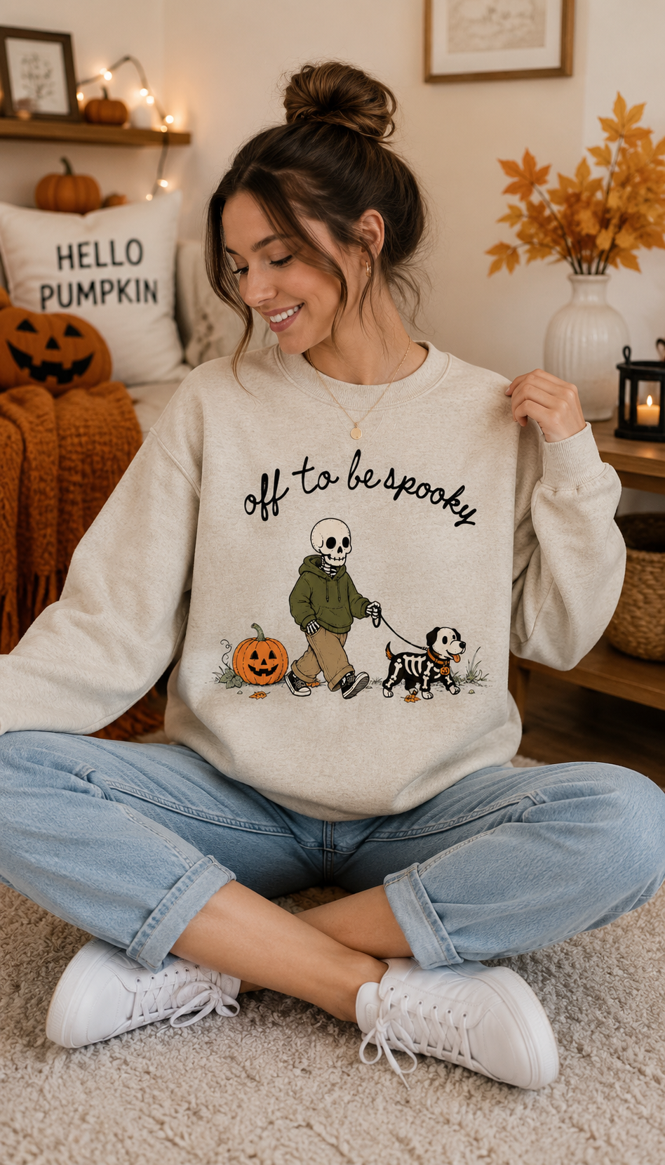 Off to Be Spooky Skeleton Dog Sweatshirt