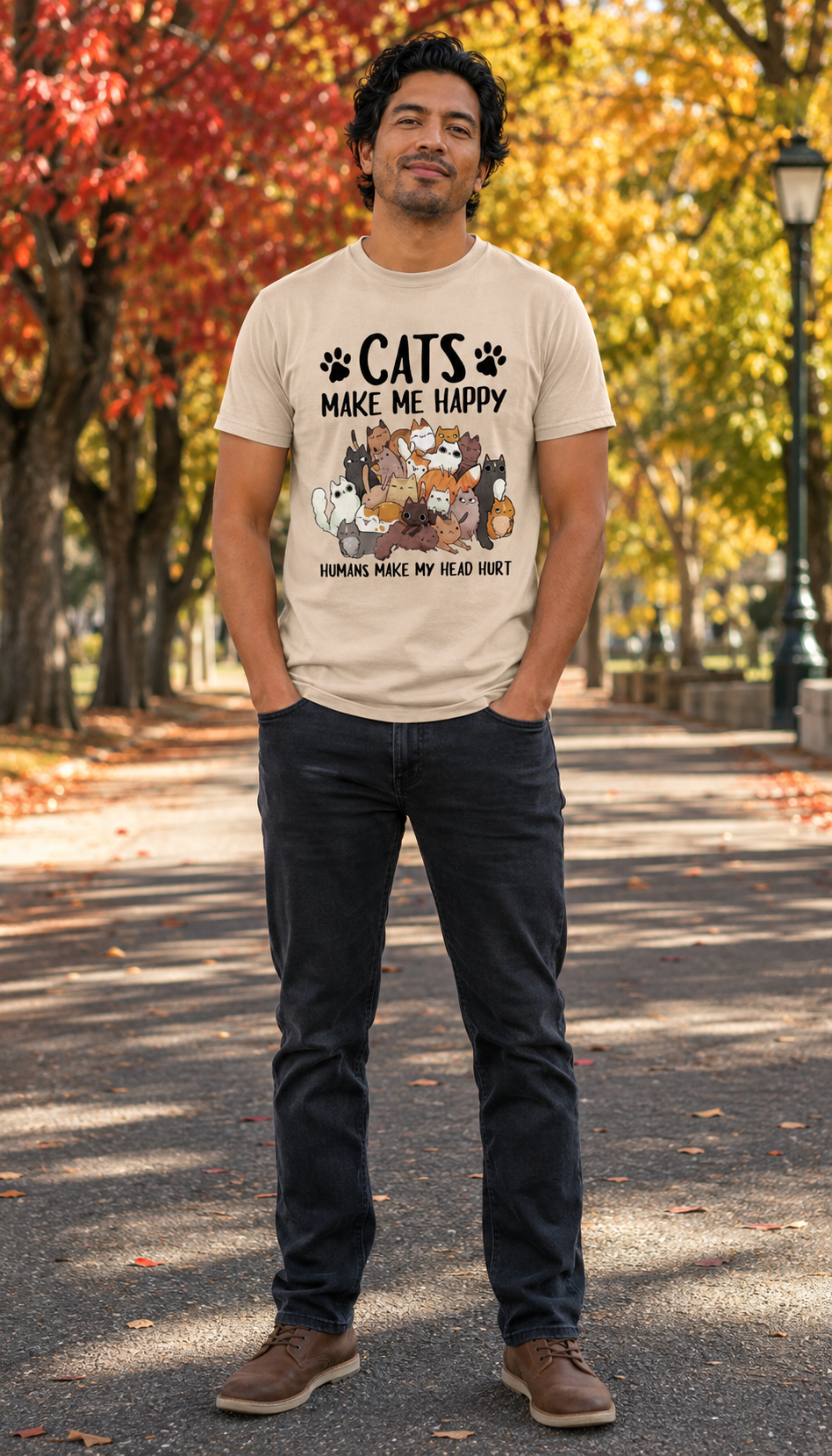Cats Make Me Happy T-Shirt – Gildan 5000